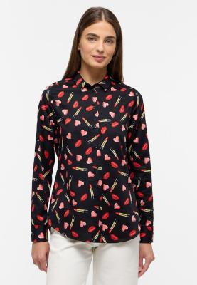 Bluse mit Lipstick-Print – Elegant & Verspielt