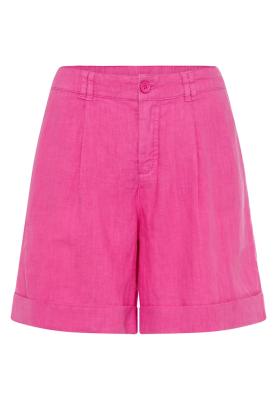 Shorts aus Leinen mit Saumaufschlag