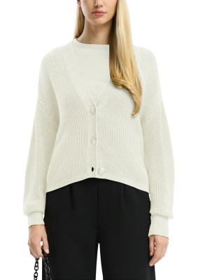 Melierte Strickjacke aus Baumwollmix