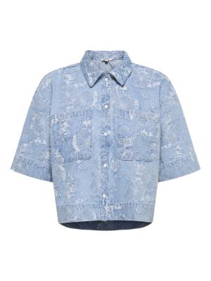 ONLCLEO-AUDE SS JAQUARD DNM SHIRT Q