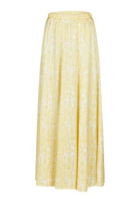 Midirock mit gelbem Print