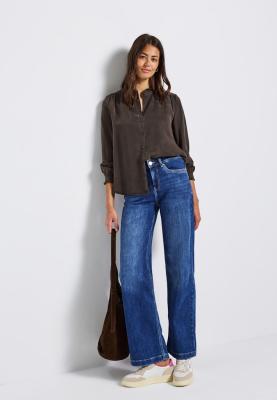 Washed tunic blouse w frill de