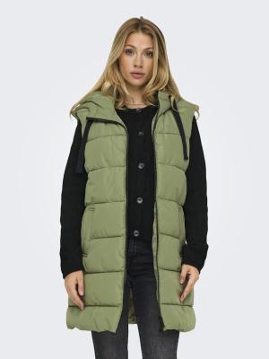 Steppweste mit Kapuze in Grün | ONLCLAIR PUFFER HOOD WAISTCOAT OTW