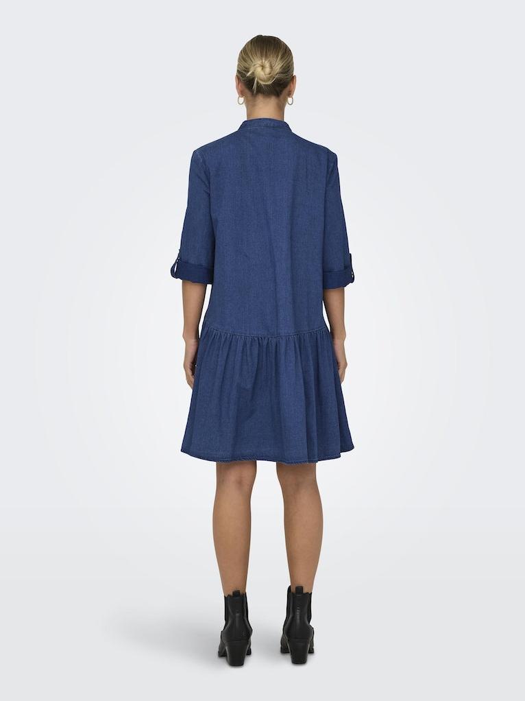 Online-Shop Jeanskleid ONLY | Damen 3/4-Ärmel Kleid DRESS INDIGO Rühle DNM mit Kleider × Arm SL 3/4 • • • ONLCHICAGO 3/4 QYT