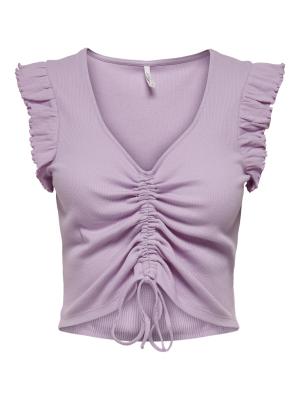 Top mit Rüschenbesatz, Gerafftes Detail | ONLLAILA S/L RUCHING TOP JRS