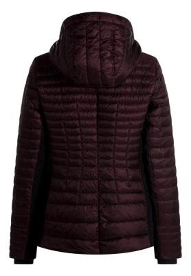 Damen-Steppjacke in Weinrot mit Fake-Daune und Kapuze