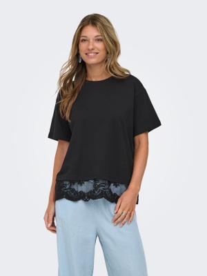 ONLVIVVI S/S LACE BOTTOM TOP JRS NO