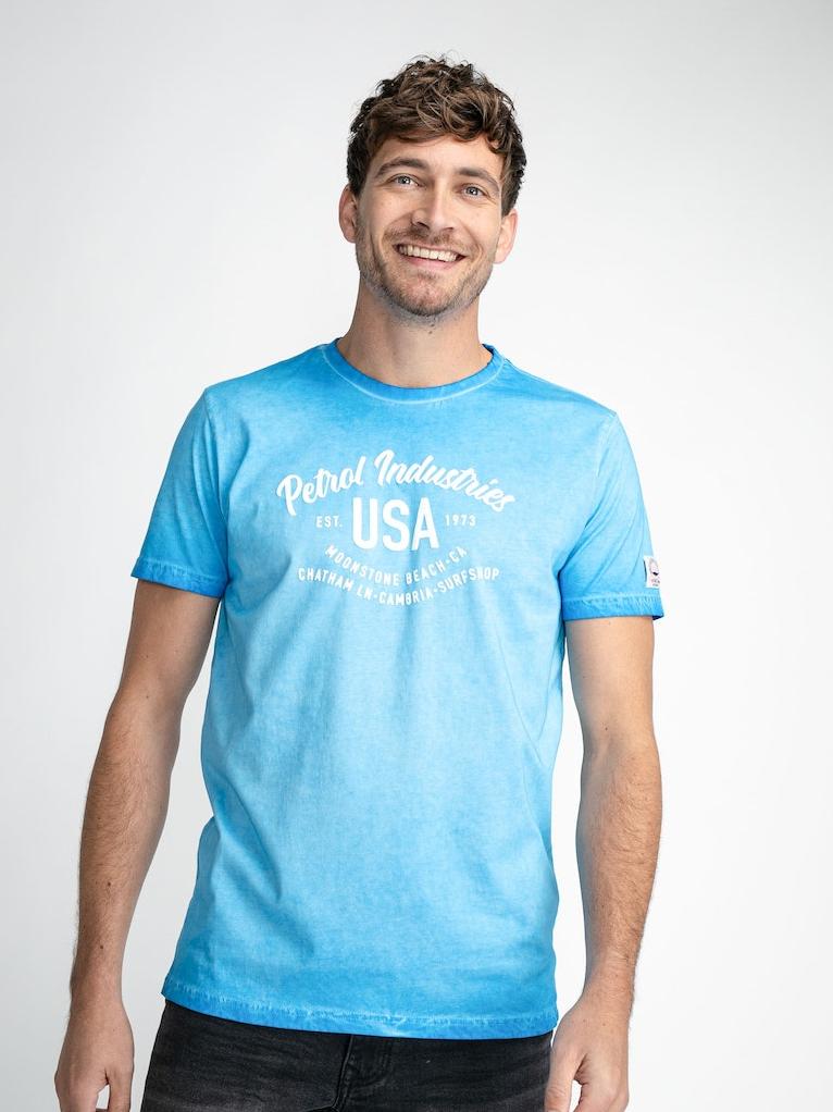 INDIGO T-Shirt Shirts Herren × Online-Shop Classic • Shirt SS • T- • Herren | Rühle T-Shirt Petrol Men Print industries