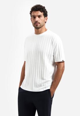 T-Shirt Crewneck Solid Relief Jacquard