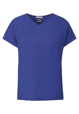 T-Shirt im Materialmix | v-neck mat-mix shirt
