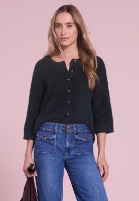 short sleeve fluffy cardigan
