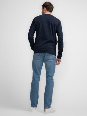 Lässiges Herren-Henley-Longsleeve | Men T-Shirt LS Round Neck