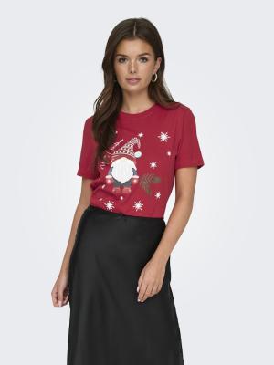 Weihnachtliches T-Shirt für festliche Stimmung | ONLXMAS LIFE YRSA CHRISTMAS S/S TOP