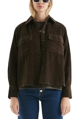 Cord-Overshirt mit Brusttaschen