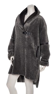Coat Cape fur taupe