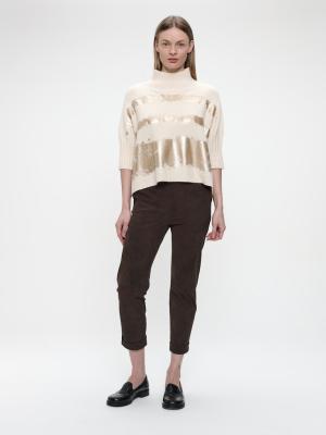 Funkelndes Statement: Der Pullover gold print Jane Lushka < Pullover gold print NB2404