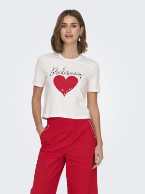 Basic T-Shirt | ONLVALLIE LIFE S/S LOVE TOP BOX JRS