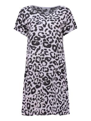 Kleid rundhals, halbarm Leo Print | Dress Ro44saa