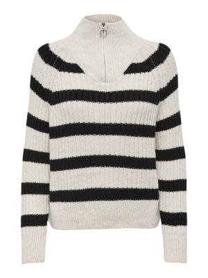 Strickpullover mit Reißverschluss | ONLLEISE FREYA LS ZIP HIGH NECK KNT