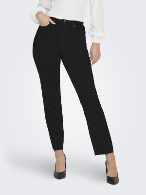 Damen Jeans in black | ONLEMILY HW STR CRP ANK RAW MAE034