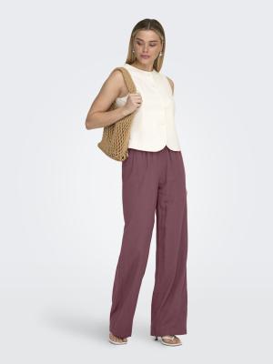 ONLGOA MW LINEN BL PULL-UP PANT CC