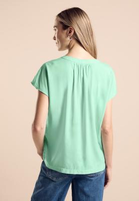 Sommerliche Bluse | Solid Shirtblouse w splitneck