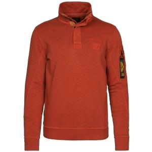 Half button collar slub light swea