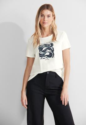 T-Shirt mit Print | interlock partprint shirt