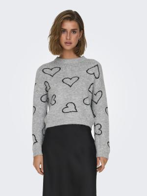 Strickpullover | ONLHAPPIE LS HEART O-NECK KNT