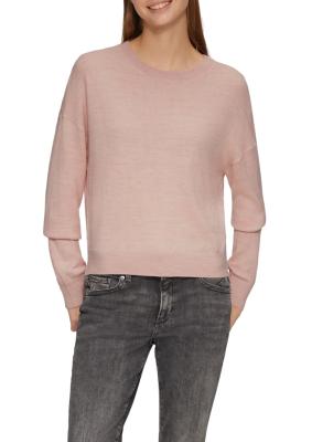 Verkürzter Strickpullover in Melange-Optik