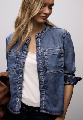 Style Denim-Blouse,mid blue