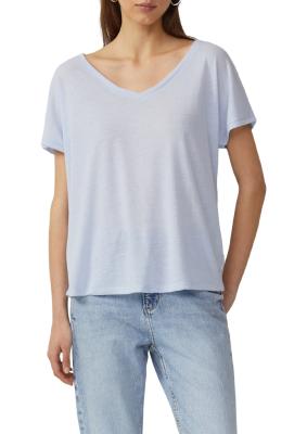 Locker geschnittenes T-Shirt aus Leinenmix
