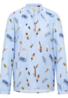 ETERNA Bluse – Femininer Print-Look in hellem Blau