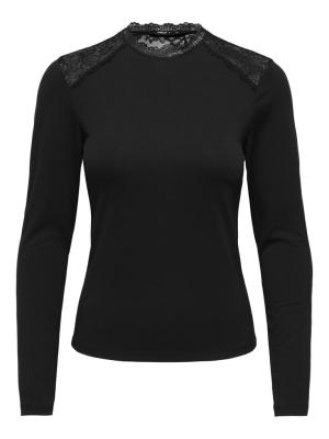 ONLMOSTER L/S LACE HIGH-NECK TOP JR