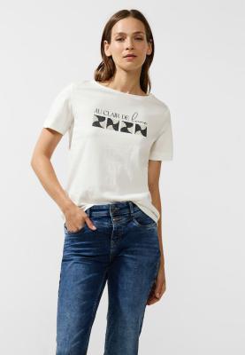Damen Kurzarmshirt | shirt w.glitter squares