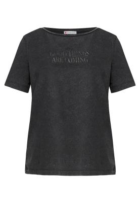 washed wording print shirt