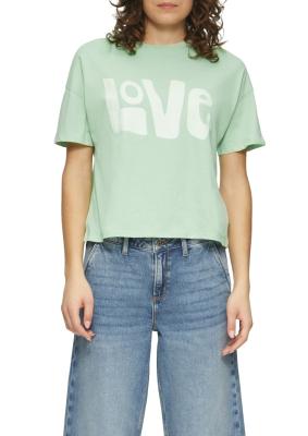 Printshirt mit überschnittener Schulter