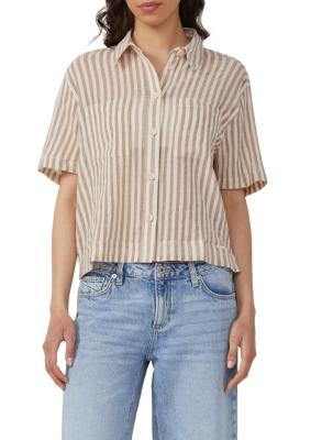 Baumwollbluse mit aufgesetzten Taschen