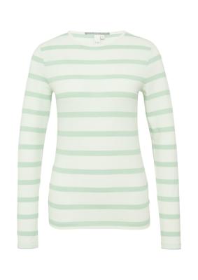 Schmales Ringelshirt mit Rundhalsausschnitt