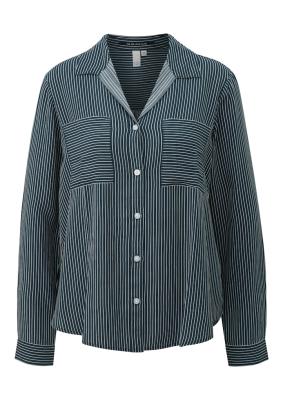 Streifenbluse mit Krempelärmel