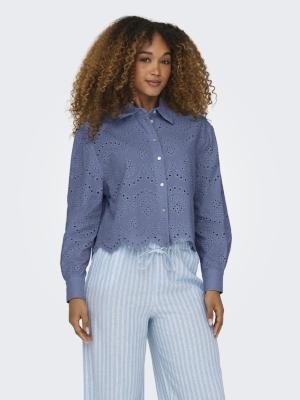 Feminine Bluse mit Muschelsaum – Sanft & Stilvoll | ONLVALAIS L/S SHIRT WVN NOOS