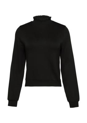 Sweatshirt mit Strickkragen aus Viskosemix