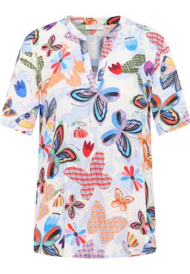 Farbtupfer mit Wohlfühlfaktor – Kurzarm-Tunika mit Botanik-Print | Bluse 7175 H931