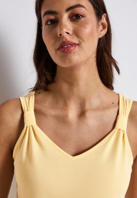 silk look top w.knot detail