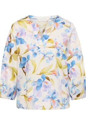 Blumenpower mit Stil – Tunika mit floralem Allover-Print und Puffärmeln | Bluse 7167 R329