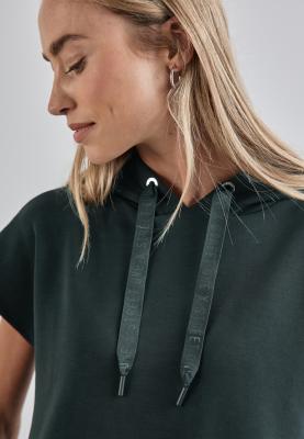 Shirt mit Kapuze | silk look hoody pullunder