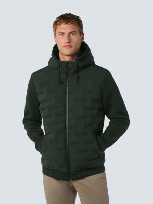 Modische Herrenjacke mit gesteppter Front und Kapuze | Jacket Short Fit Sealed Hooded Knitted Mix