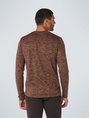 T-Shirt Long Sleeve Crewneck Stretch, 3 Coloured Melange