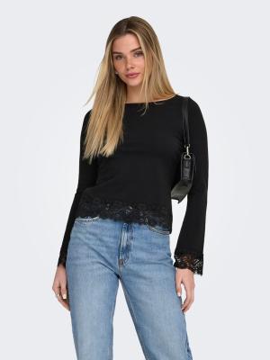 ONLLIVE LOVE L/S O-NECK LACE TOP CS