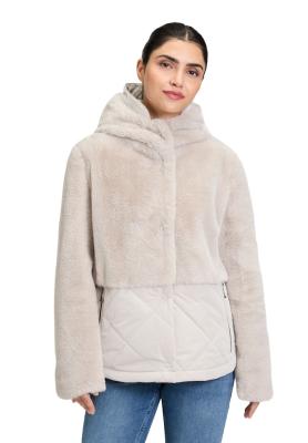 Amber & June – Lässig gesteppte Jacke mit Kontrastkapuze